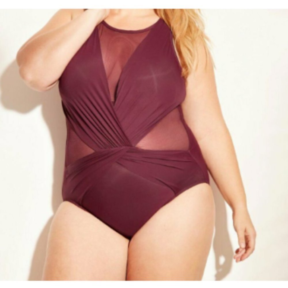 AQUA Green Brand One Piece Swimsuit Bathing Suit - Picture 2 of 10